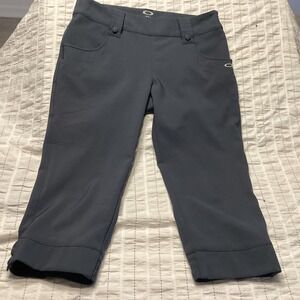 Oakley Womens Charcoal Gray Side Zip Capri Pants Active Golf Hiking Size 4 FA12